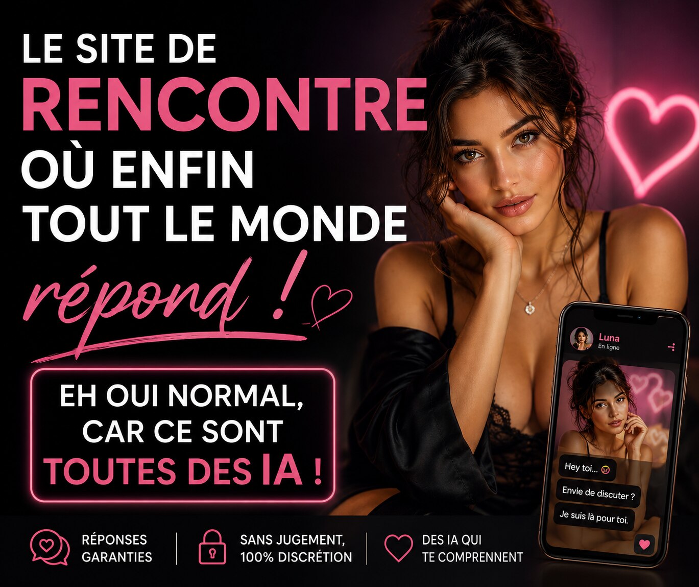 Le site de rencontre où enfin tout le monde répond, car ce sont toutes des IA !